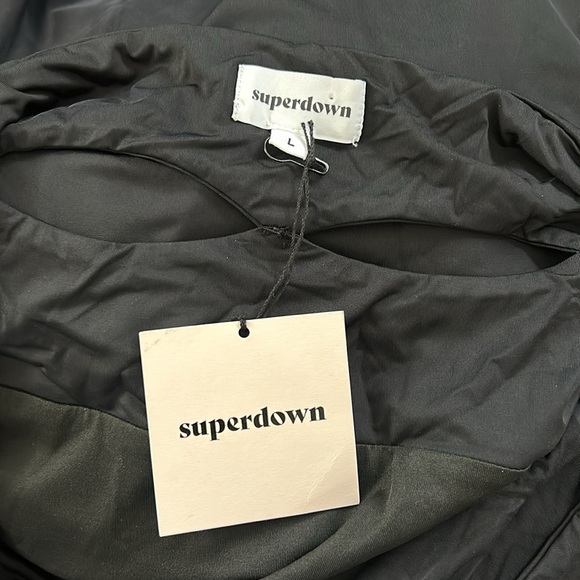 Superdown Celina Cut Out Mini Dress in Black with Pearls - Picture 10 of 11